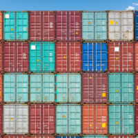 container stack yard background, shipping containers closeup
